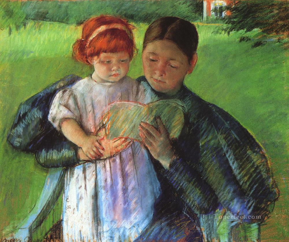 Nurse Reading mothers children Mary Cassatt Oil Paintings